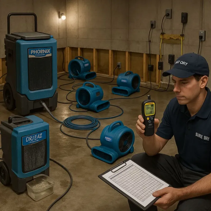 Structural Drying and Dehumidification process in Camillus, NY
